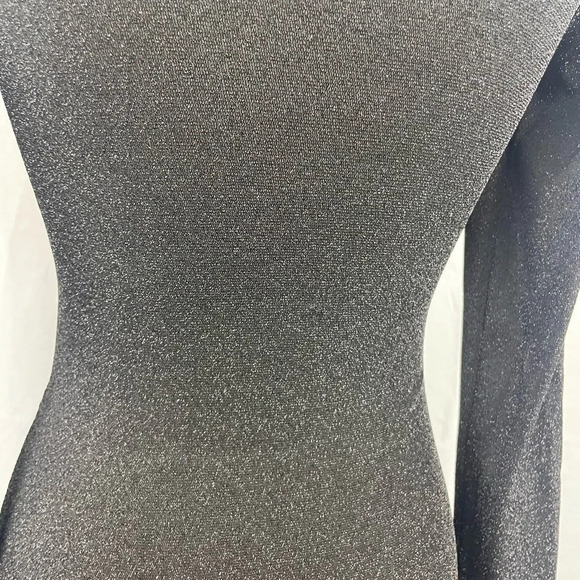 NWT Square Neck shiny long sleeve bodycon dress - Picture 9 of 10